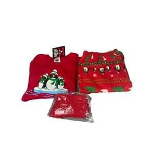 Mad Dog Concepts Youth Girls Size XL Christmas Pajamas Penguins New